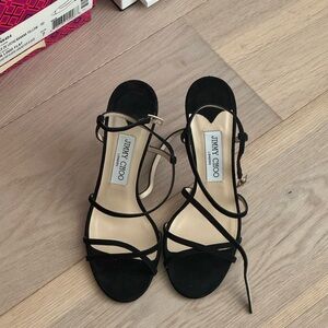 Jimmy Choo Classic Black Strappy Heels - Like New